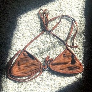 A shaped heart rhinestone backless knot halter top